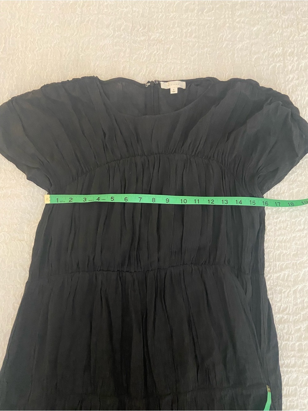 ALL: ROW BLACK RUCHED TIERED DRESS SIZE SMALL - Picture 4 of 6